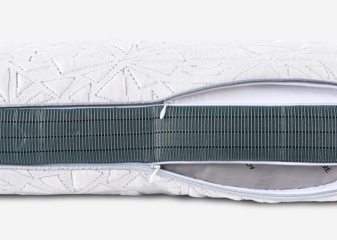 BedGear Storm Cuddle Curve Pillow 2.0 white quilted cover with gray zipper HouseOfZazla on Tampa Home & Garden Store