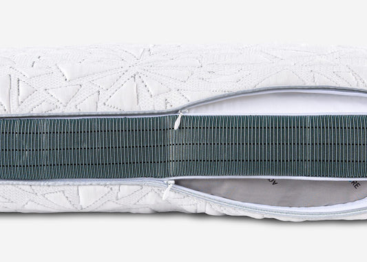 BedGear Storm Cuddle Curve Pillow 2.0 white quilted cover with gray zipper HouseOfZazla on Tampa Home & Garden Store