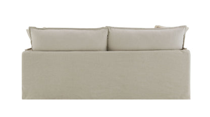Classic Beige Linen Sofa and Toss Pillows
