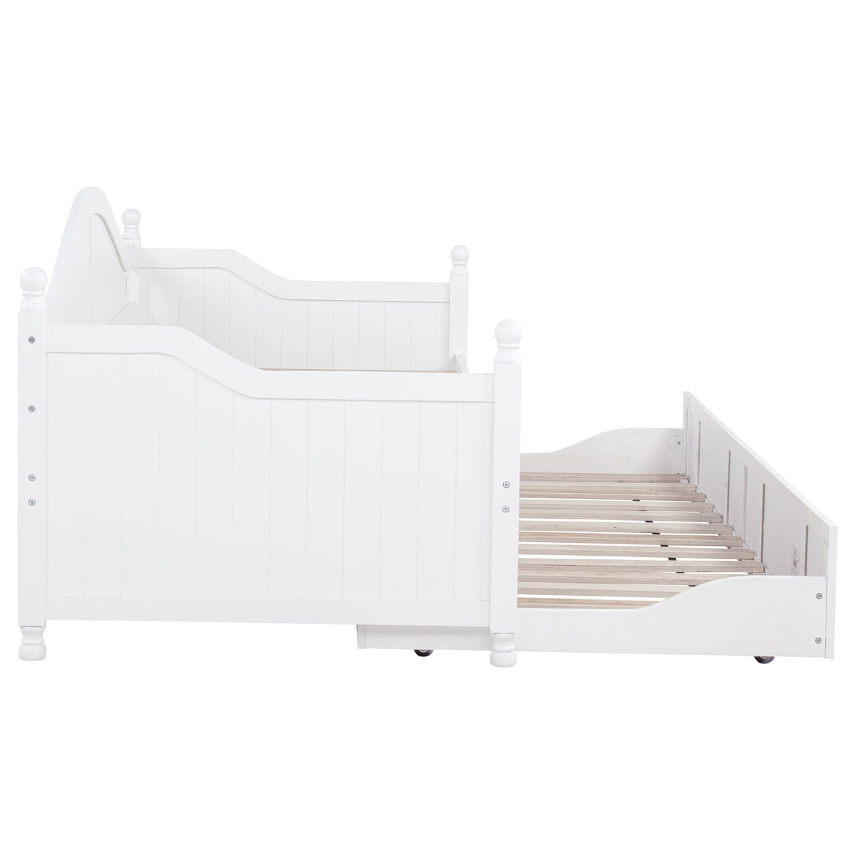 Twin daybed with trundle storage bed in white wood by HouseOfZazla Daybeds on Tampa Home & Garden Store