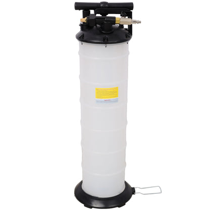 HouseOfZazla pneumatic oil extractor pump with white canister, black lid and brass fittings on Tampa Home & Garden Store