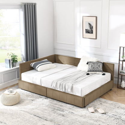 Mid-Century Upholstered Bed Frame and Backrest