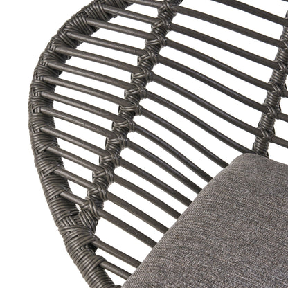 Cordella outdoor woven wicker chairs with cushions set of 2 charcoal-gray wicker on Tampa Home & Garden Store