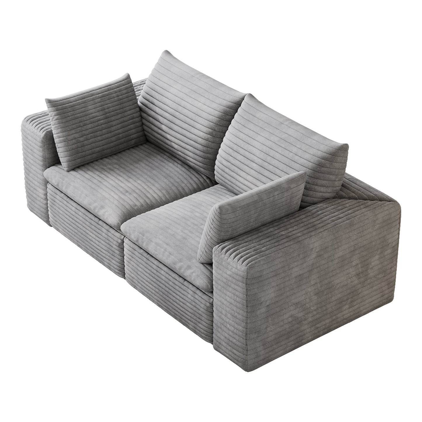 Modular Cloud Sofa In Corduroy Fabric And Cushions