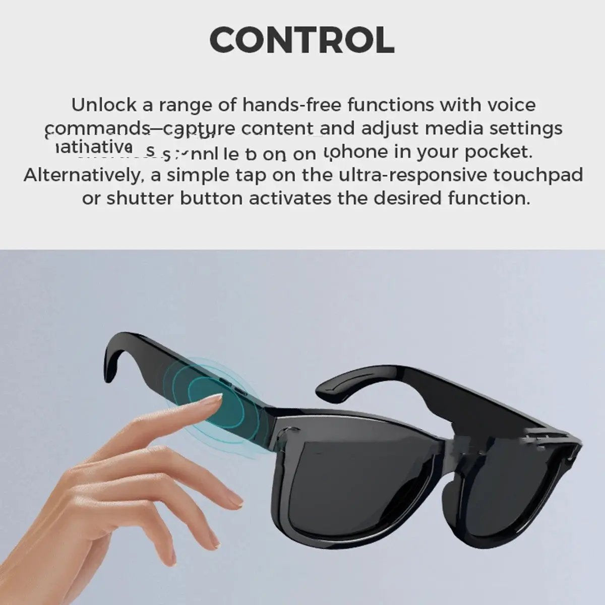 AI Glasses Sunglasses by FLIPSTYLEZLLC, black frame smart shades with touch controls on Tampa Home & Garden Store