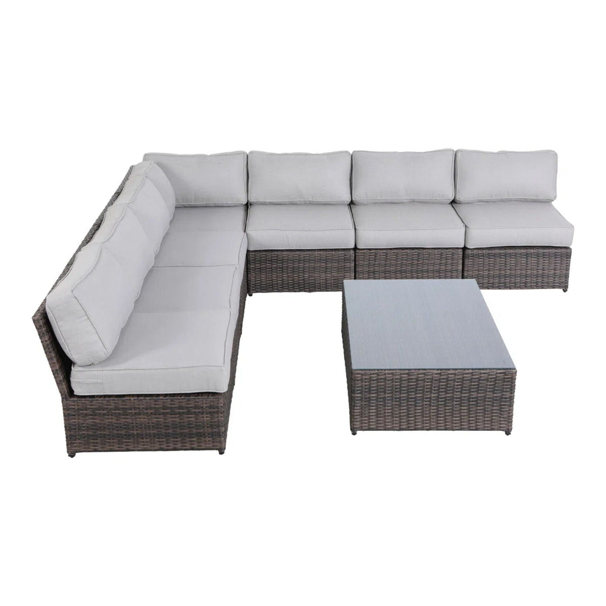 Comfortable Modern Patio Rattan Sectional Set With Cushions HouseOfZazla 2-piece outdoor set on Tampa Home & Garden Store