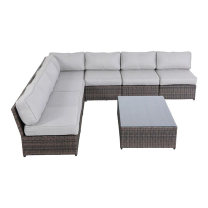 Comfortable Modern Patio Rattan Sectional Set With Cushions HouseOfZazla 2-piece outdoor set on Tampa Home & Garden Store