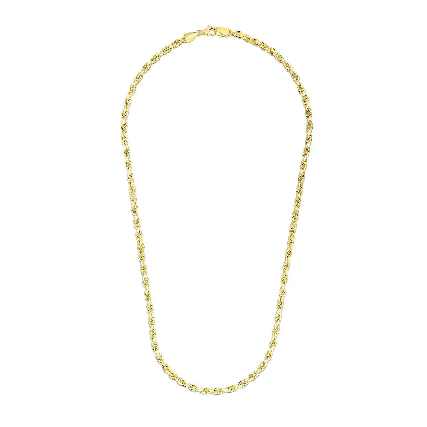 3.5mm 14k yellow gold solid diamond-cut rope chain necklace by Bids.com on Tampa Home & Garden Store
