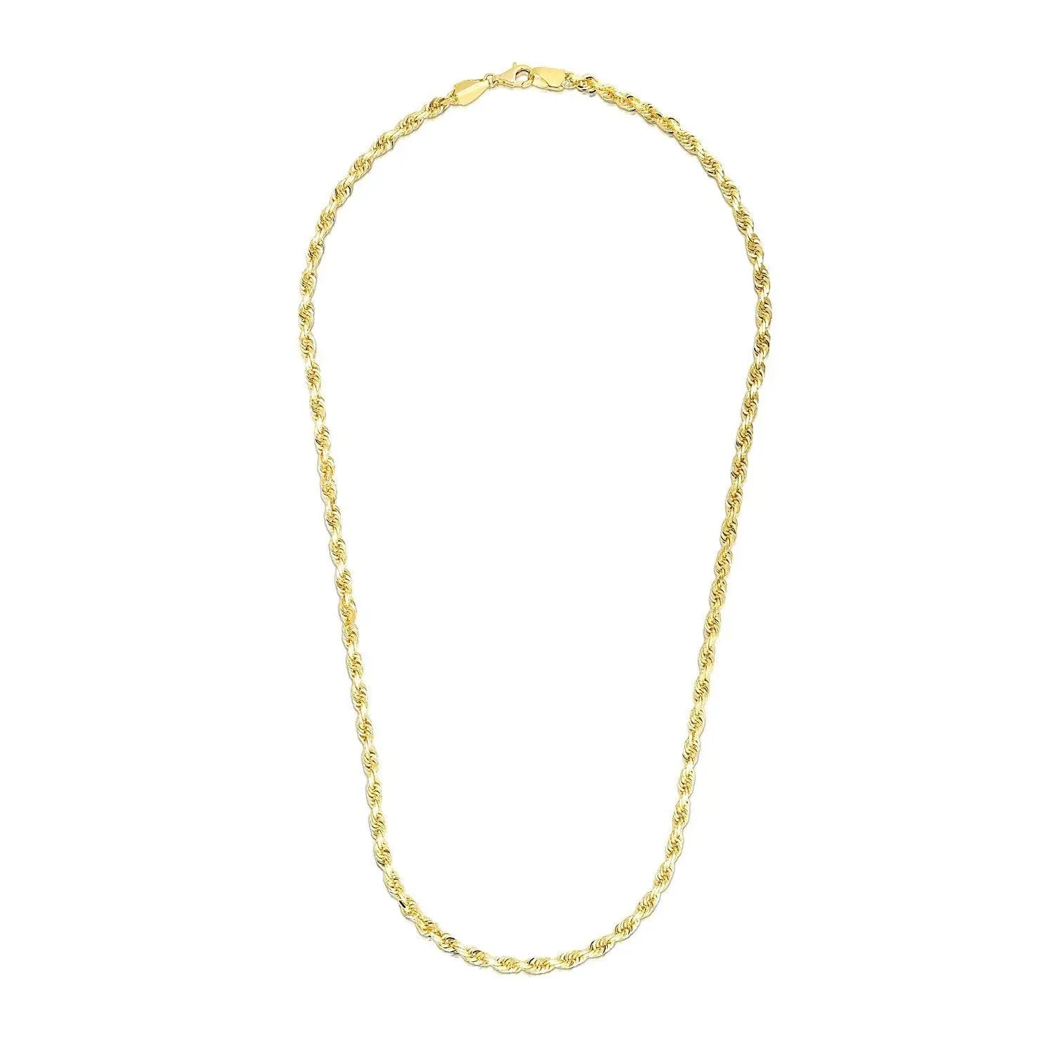 3.5mm 14k yellow gold solid diamond-cut rope chain necklace by Bids.com on Tampa Home & Garden Store