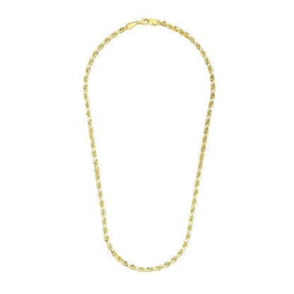 3.5mm 14k yellow gold solid diamond-cut rope chain necklace by Bids.com on Tampa Home & Garden Store