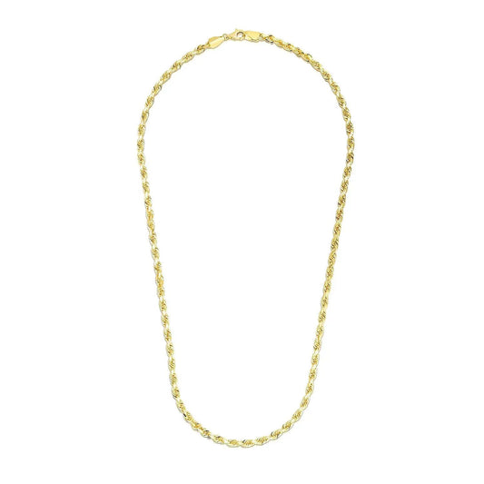 3.5mm 14k yellow gold solid diamond-cut rope chain necklace by Bids.com on Tampa Home & Garden Store