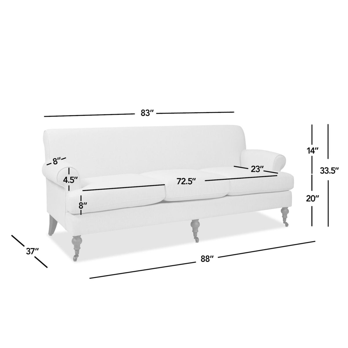 Modern Alana Lawson and Three Cushion Sofa