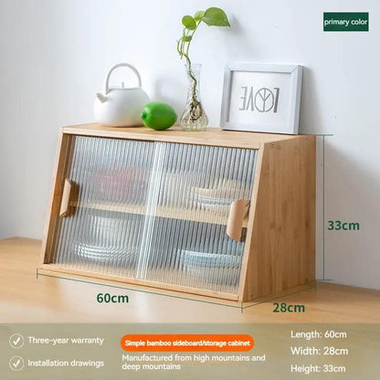 Japanese-style glass kitchen cabinet in natural solid wood with ribbed doors FLIPSTYLEZLLC on Tampa Home & Garden Store