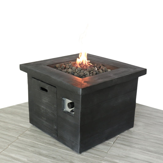 Charcoal fiber reinforced fire pit table 40,000 BTU with lava rock bed on Tampa Home & Garden Store