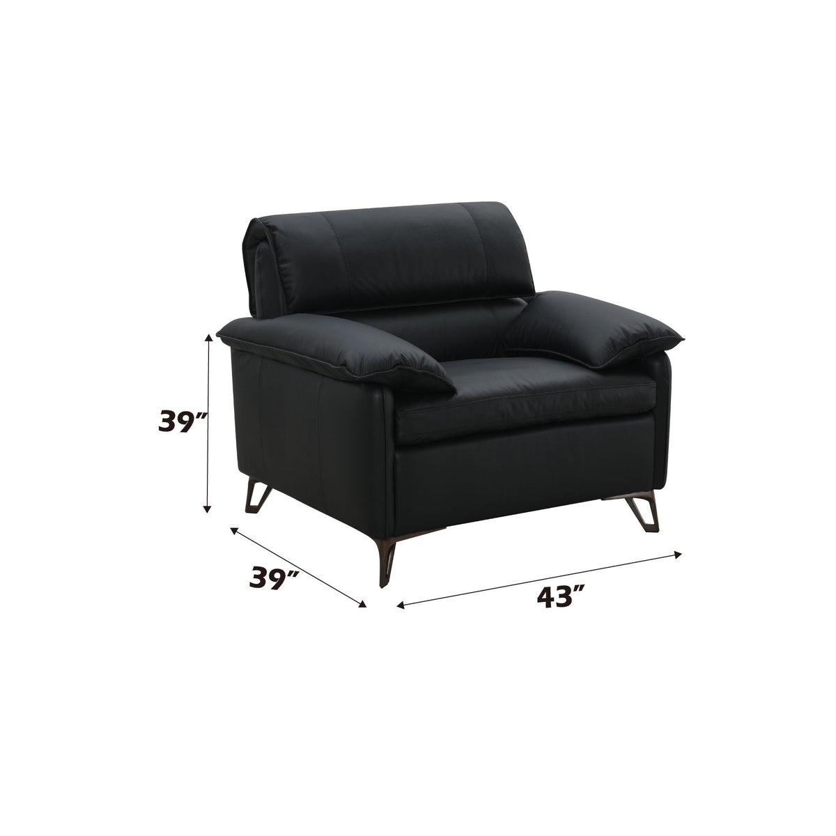 Black top-grain leather arm chair with plush cushions by HouseOfZazla on Tampa Home & Garden Store