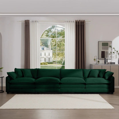 Modern Upholstered 4 Seater Sofa With Pillows
