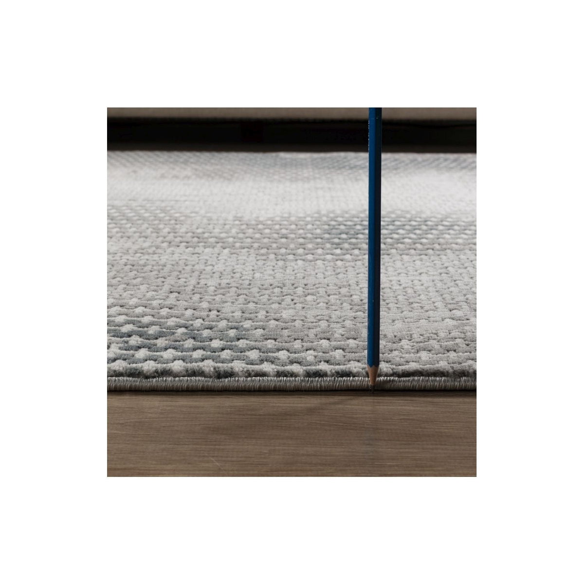 Modern Ivory and Gray Geometric Area Rug by HouseOfZazla ivory gray tufted pattern on wood floor on Tampa Home & Garden Store