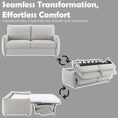 Jinn Beige Sleeper Sofa with Memory Foam Mattress