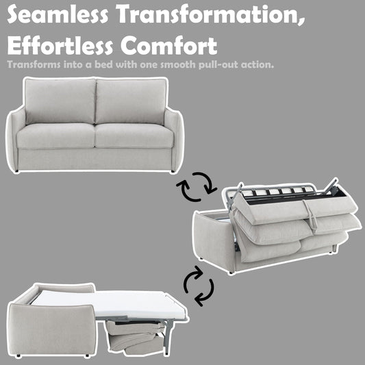Jinn Beige Sleeper Sofa by HouseOfZazla with pull-out bed, two cushions on Tampa Home & Garden Store