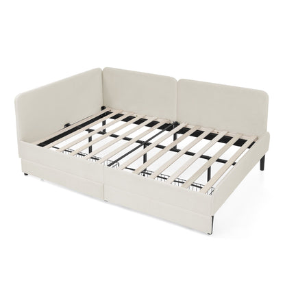 Upholstered Platform Sofa Bed with Drawers