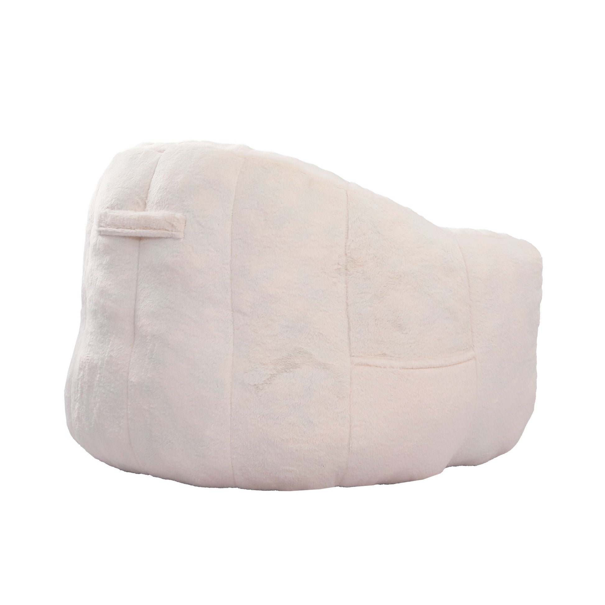 Beanbag chair with arms in cream fabric stuffed with high-density foam by HouseOfZazla on Tampa Home & Garden Store