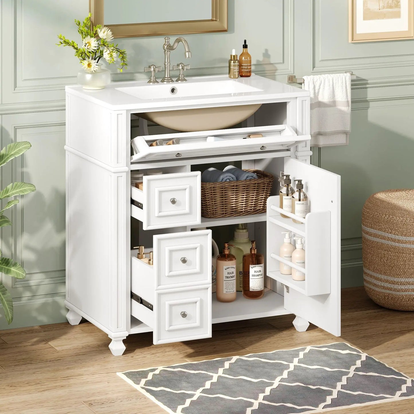 Bathroom Vanity with Sink and Soft Close Doors