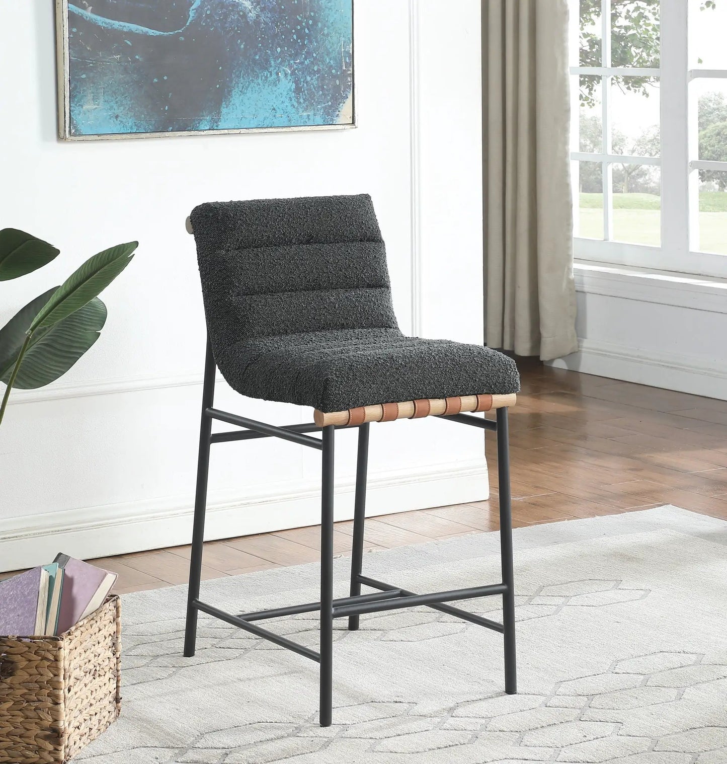 Lahni Boucle Fabric Counter Height Dining Chair