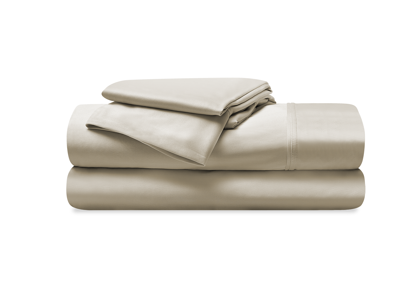 BedGear Dri-Tec Sheet Set beige split Cal King two sheets stacked in a neat bundle on Tampa Home & Garden Store
