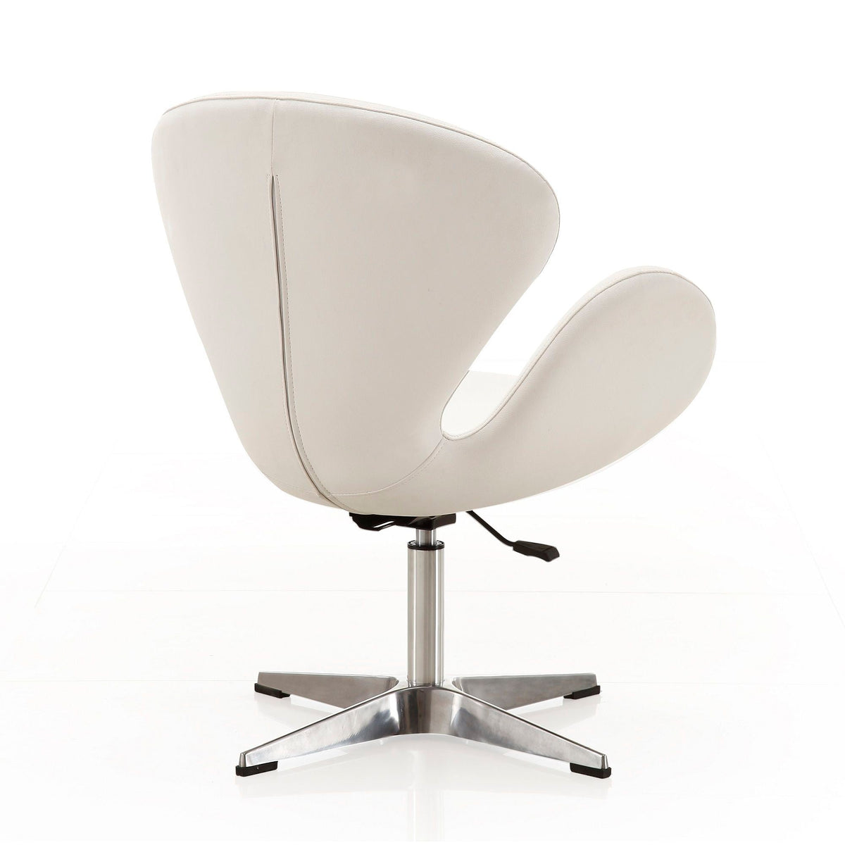 HouseOfZazla Raspberry swivel lounge chair with cream upholstery and chrome pedestal base on Tampa Home & Garden Store