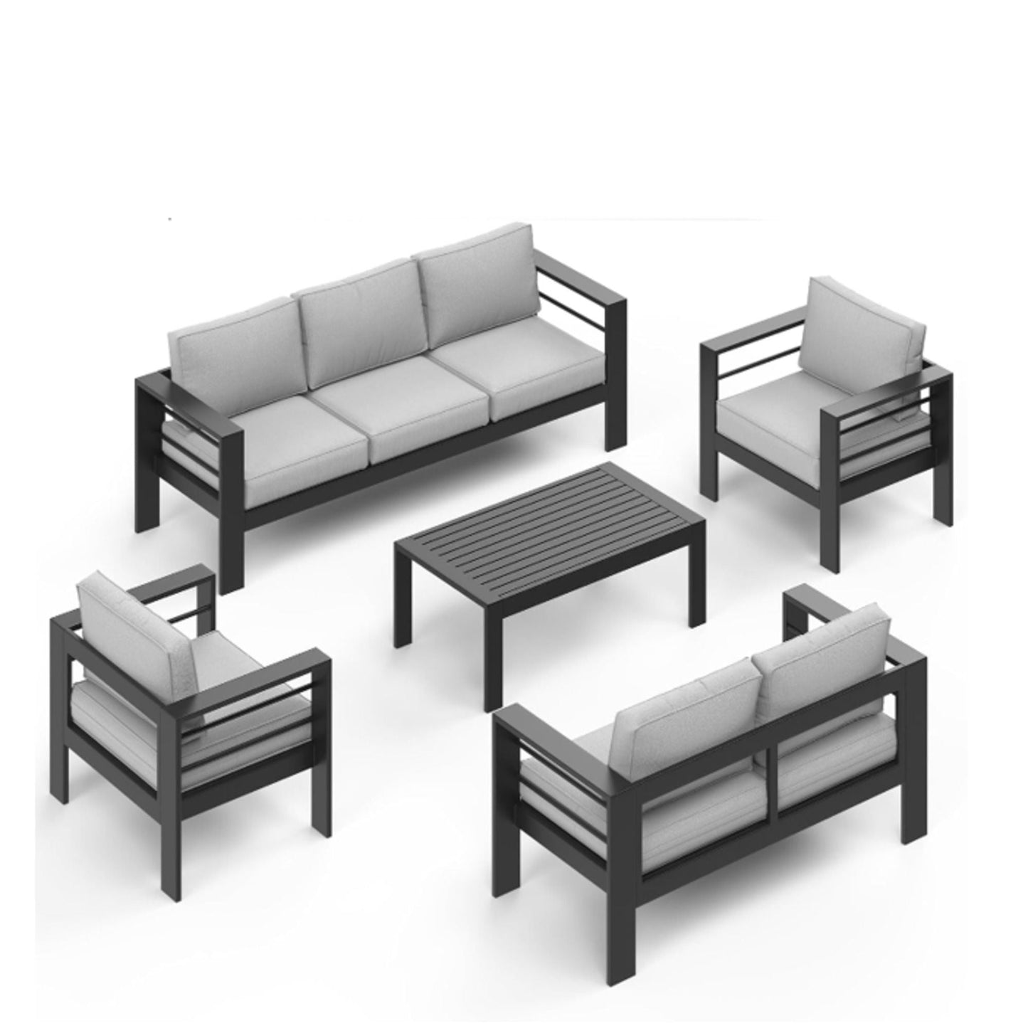 Outdoor Iron Patio Set With The Thick Cushions
