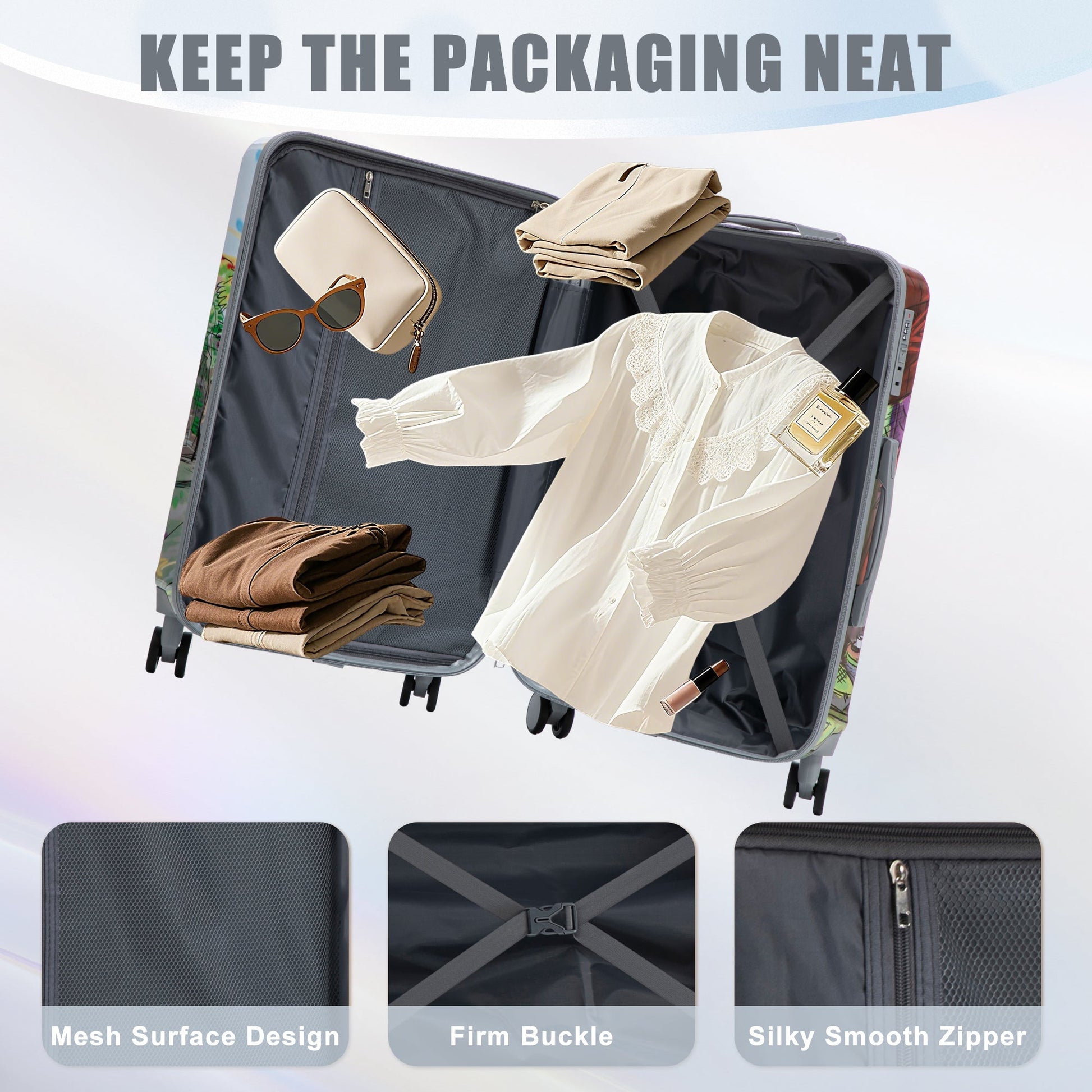 3-Piece PC Spinner Wheel Luggage Set pastel hard-shell luggage by HouseOfZazla on Tampa Home & Garden Store