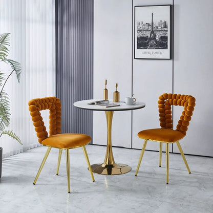 Modern Chair With Iron Tube Legs and Cushions