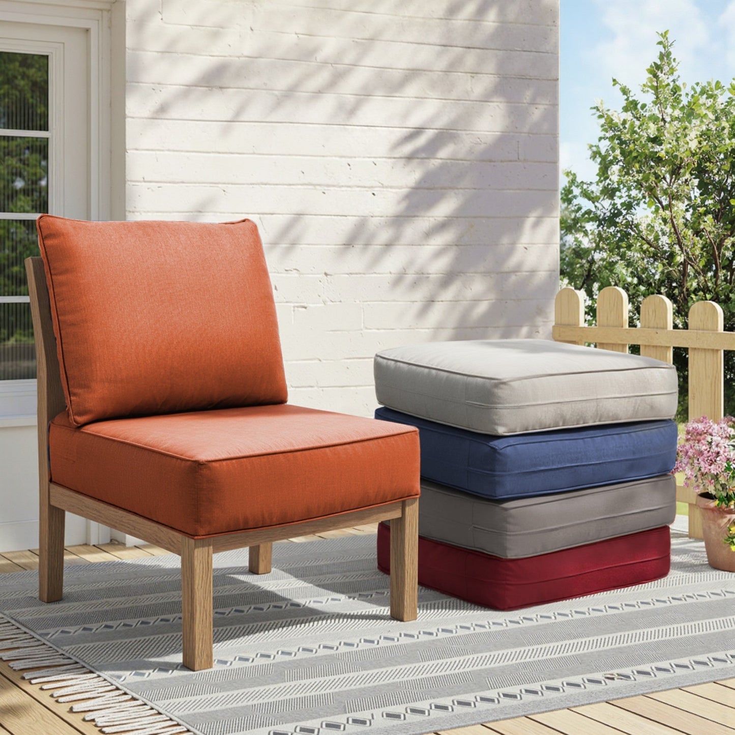 Thick Waterproof Outdoor Chair Cushion Set