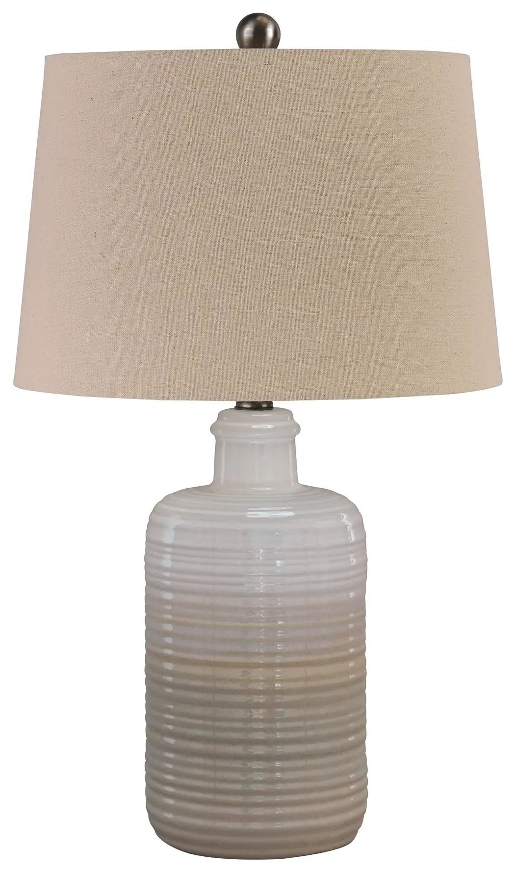 Marnina Ceramic Table Lamp Set of 2 Taupe White