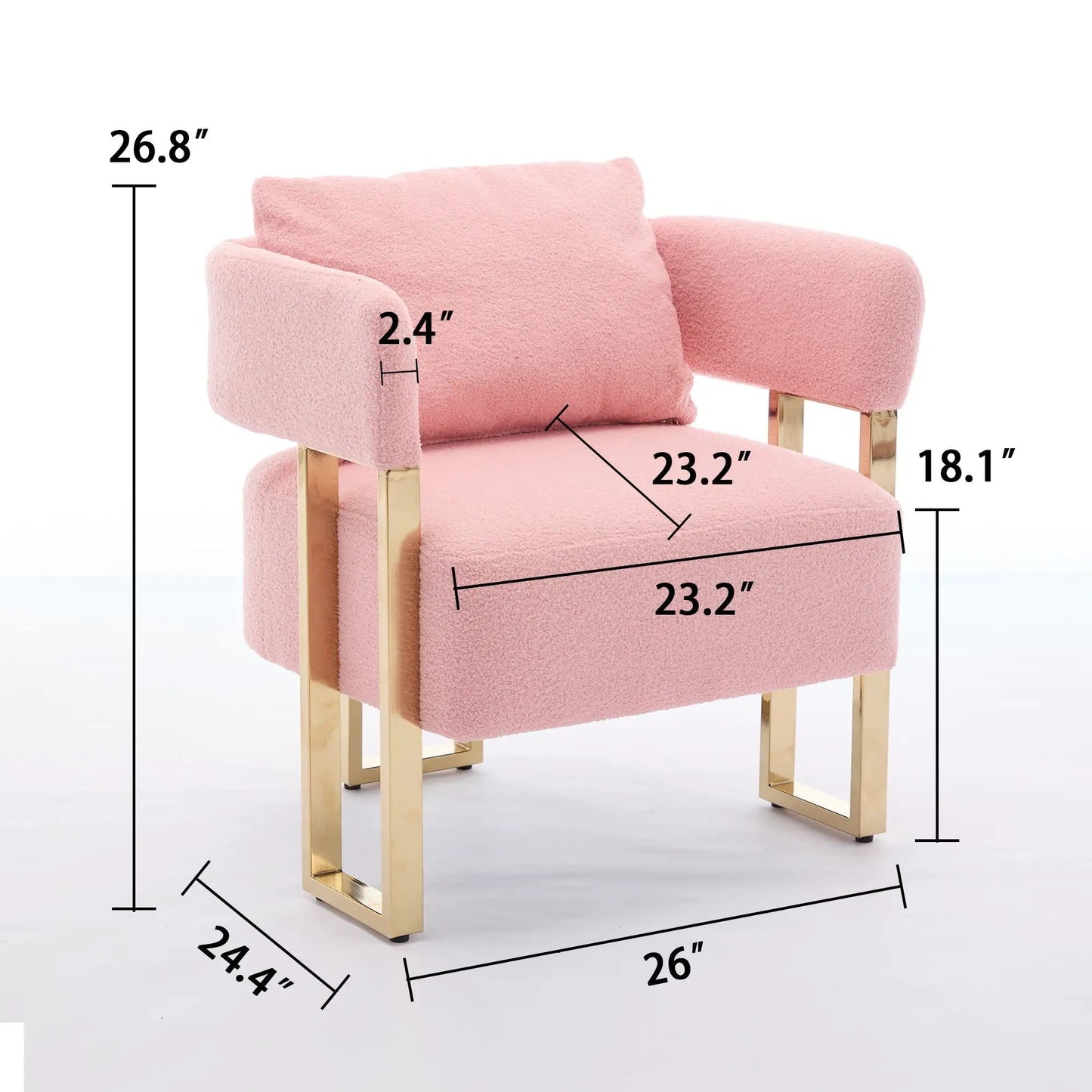 Modern decorative teddy fleece upholstered chair with gold metal legs by Unique Piece Furniture on Tampa Home & Garden Store