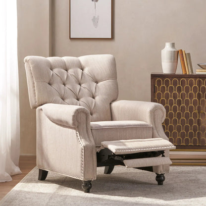 Welch Contemporary Tufted Pushback Recliner beige fabric by Unique Piece Furniture on Tampa Home & Garden Store