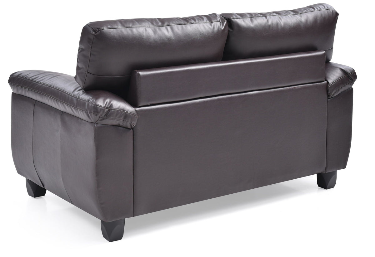 Gallant loveseat dark brown leather hardwood frame pocketed coil cushions HouseOfZazla on Tampa Home & Garden Store