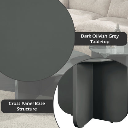 Coffee table dark green finish with spacious surface and cross-panel base by HouseOfZazla on Tampa Home & Garden Store