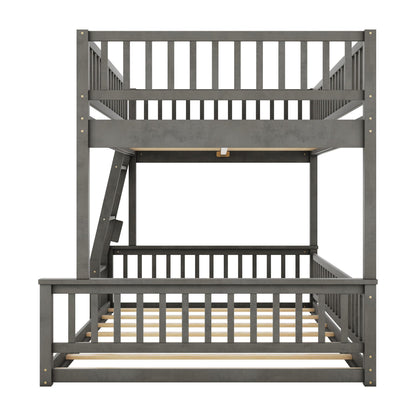 HouseOfZazla bunk bed with ladder and guardrails in dark gray metal on Tampa Home & Garden Store