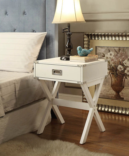 Babs Accent Table with Drawer Square Wooden Top
