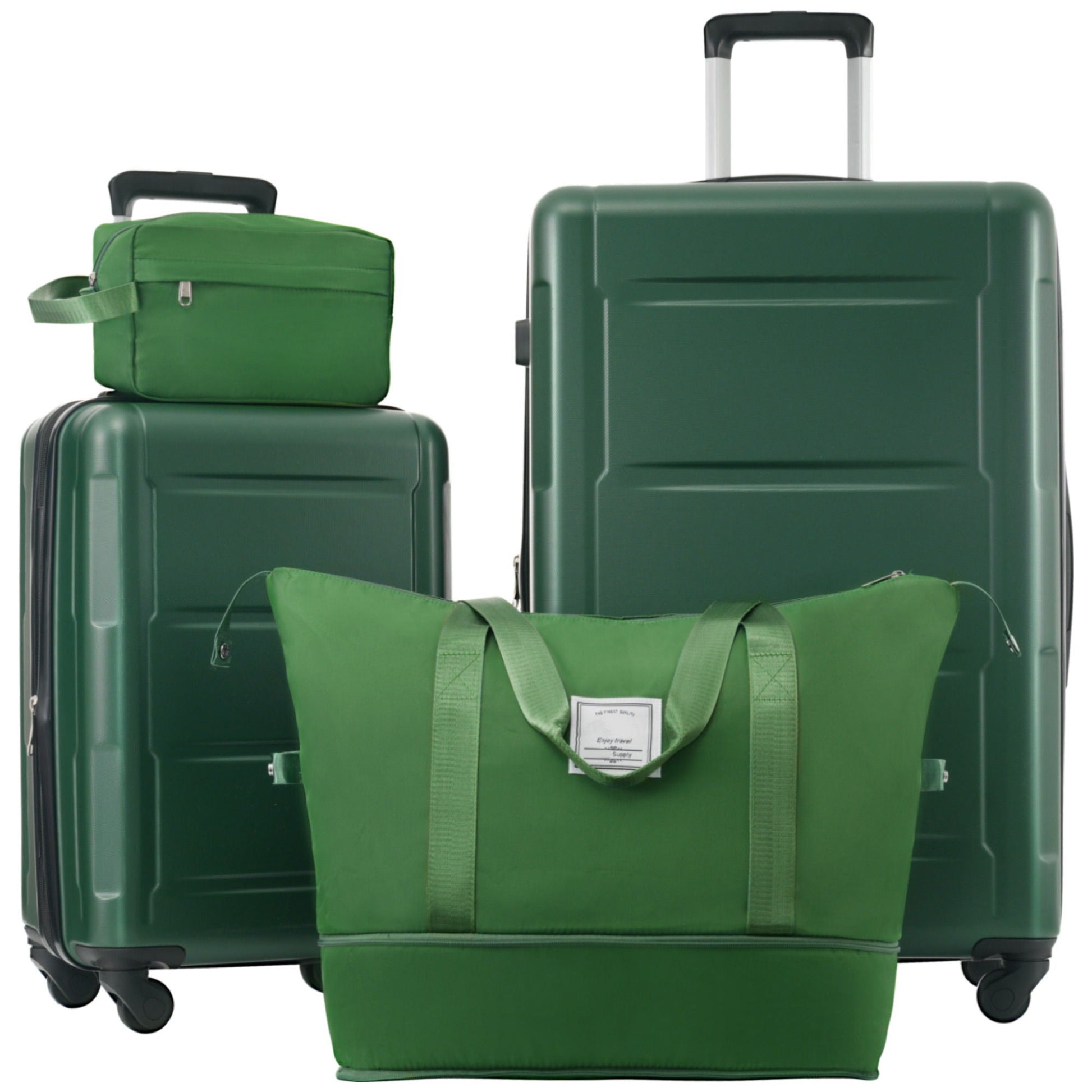 Green ABS luggage set with expandable spinner wheels includes 20in and 28in suitcases on Tampa Home & Garden Store