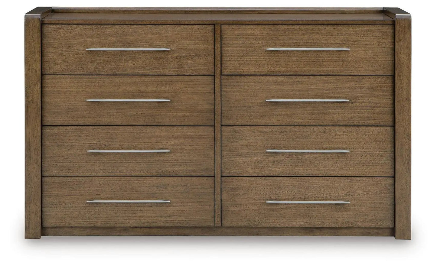 Marxmore dresser by Unique Piece Furniture in warm brown wood with silver pulls on Tampa Home & Garden Store