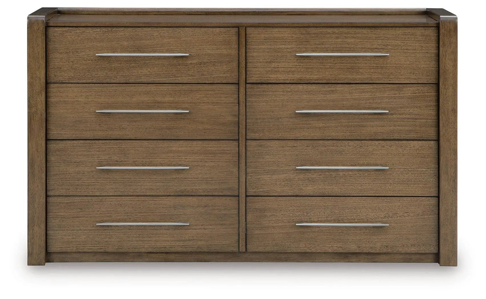 Marxmore dresser by Unique Piece Furniture in warm brown wood with silver pulls on Tampa Home & Garden Store
