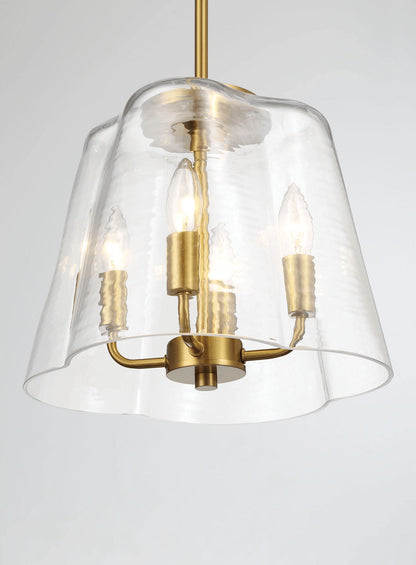 Soiree 4-Candle Lights Pendant brass finish with clear glass shade HouseOfZazla on Tampa Home & Garden Store
