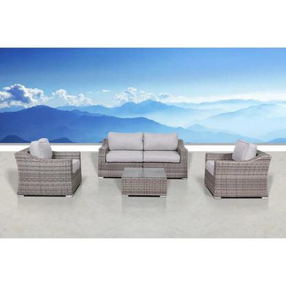 Outdoor Wicker Conversation Set With Cushions