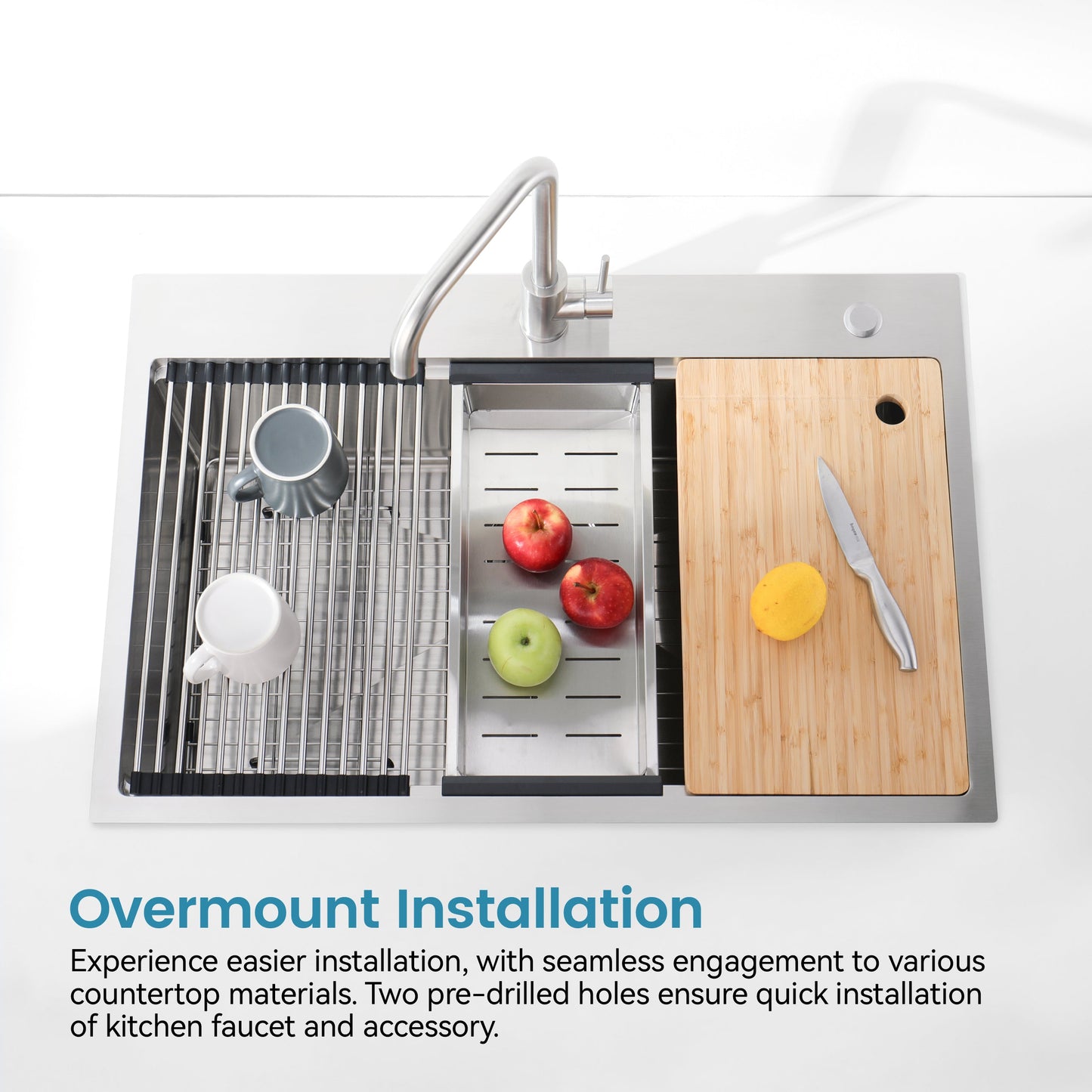 Brushed Stainless Steel Kitchen Sink for Home