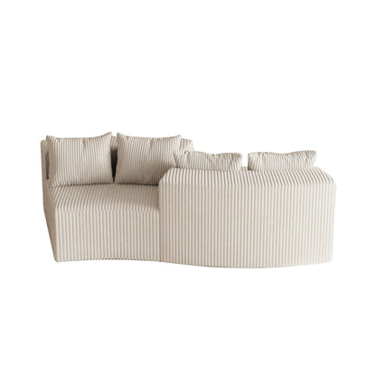 Curved Modular Sectional Sofa and Four Pillows