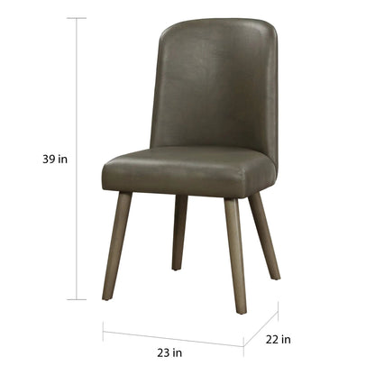 Waylon Synthetic Leather Side Chair Gray Oak