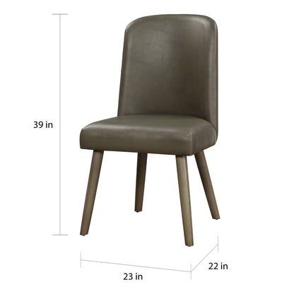 Waylon synthetic leather side chair set of 2 in gray with oak legs, HouseOfZazla on Tampa Home & Garden Store