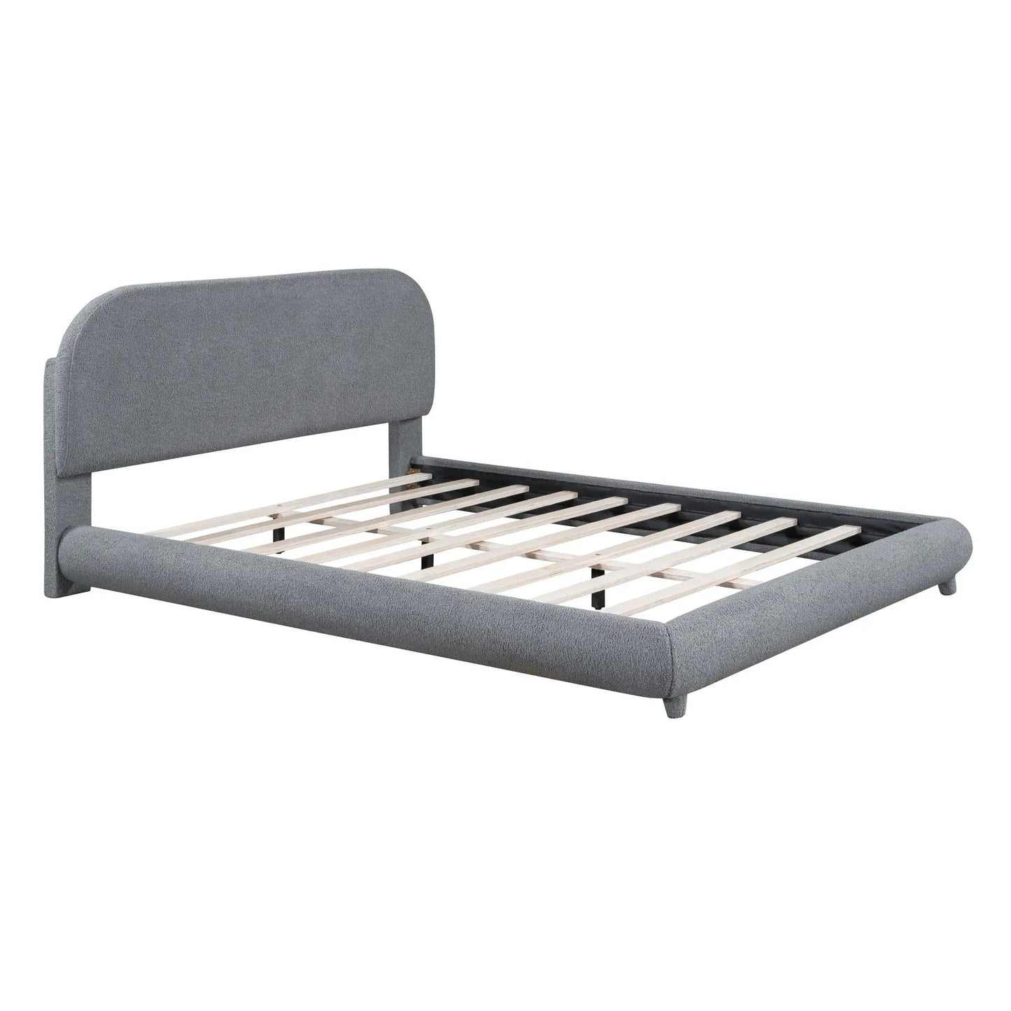 Upholstered Platform Bed With Thick Solid Frame